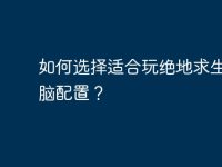 如何选择适合玩绝地求生的电脑配置?-路由网