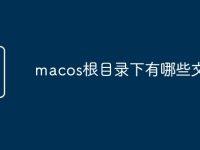 macos根目录下有哪些文件夹-路由网