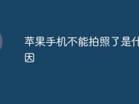 苹果手机不能拍照了是什么原因-路由网