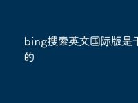 bing搜索英文国际版是干嘛的-路由网