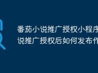 番茄小说推广授权小程序 小说推广授权后如何发布作品-路由网