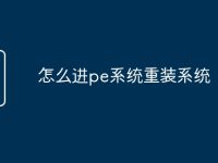 怎么进pe系统重装系统-路由网