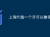 上海代驾一个月可以赚多少钱-路由网