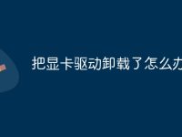 把显卡驱动卸载了怎么办-路由网