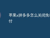 苹果x拼多多怎么关闭免密支付-路由网