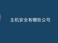 主机安全有哪些公司-路由网