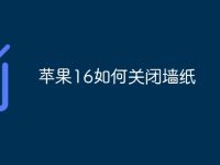 苹果16如何关闭墙纸-路由网