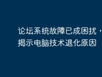 论坛系统故障已成困扰,专家揭示电脑技术退化原因-路由网