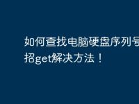 如何查找电脑硬盘序列号？一招get解决方法！-路由网