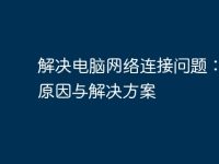 解决电脑网络连接问题:常见原因与解决方案-路由网