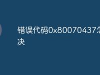 错误代码0x80070437怎么解决-路由网