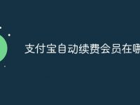 支付宝自动续费会员在哪-路由网