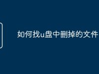 如何找u盘中删掉的文件-路由网