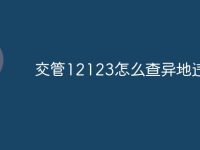 交管12123怎么查异地违-路由网