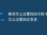 微信怎么设置指纹付款 微信怎么设置指纹登录-路由网