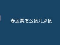 春运票怎么抢几点抢-路由网