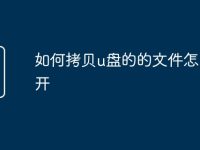 如何拷贝u盘的的文件怎么打开-路由网
