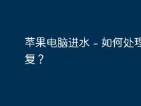 苹果电脑进水 - 如何处理和修复？-路由网