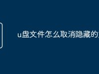 u盘文件怎么取消隐藏的文件-路由网