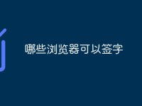 哪些浏览器可以签字-路由网