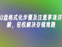 U盘格式化步骤及注意事项详解，轻松解决存储难题-路由网