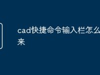 cad快捷命令输入栏怎么调出来-路由网