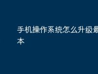 手机操作系统怎么升级最新版本-路由网