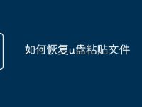如何恢复u盘粘贴文件-路由网