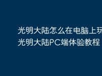 光明大陆怎么在电脑上玩,光明大陆PC端体验教程?-路由网