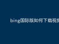 bing国际版如何下载视频-路由网