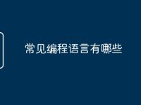 常见编程语言有哪些-路由网