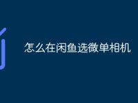 怎么在闲鱼选微单相机-路由网