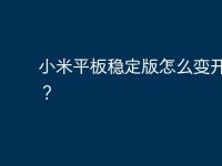 小米平板稳定版怎么变开发版?-路由网