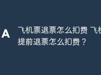 飞机票退票怎么扣费 飞机票提前退票怎么扣费?-路由网
