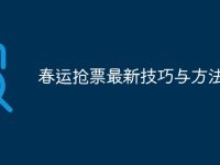 春运抢票最新技巧与方法-路由网