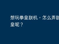 想玩拳皇联机，怎么弄联机拳皇呢？-路由网