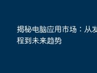 揭秘电脑应用市场：从发展历程到未来趋势-路由网