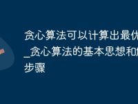 贪心算法可以计算出最优解吗_贪心算法的基本思想和解题步骤-路由网