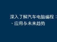 深入了解汽车电脑编程:技术、应用与未来趋势-路由网