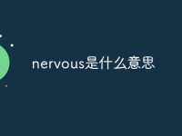 nervous是什么意思-路由网