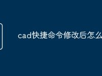 cad快捷命令修改后怎么刷下-路由网