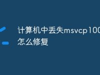 计算机中丢失msvcp100.dll怎么修复-路由网