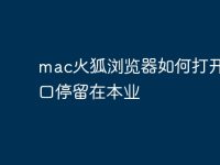 mac火狐浏览器如何打开新窗口停留在本业-路由网