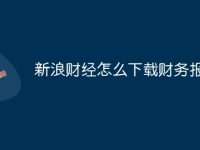 新浪财经怎么下载财务报告-路由网