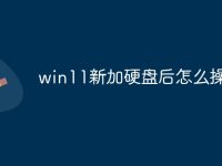 win11新加硬盘后怎么操作-路由网