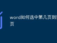 word如何选中第几页到第几页-路由网