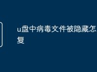 u盘中病毒文件被隐藏怎么恢复-路由网
