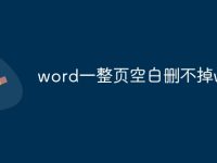 word一整页空白删不掉wps-路由网