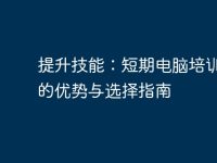 提升技能:短期电脑培训课程的优势与选择指南-路由网