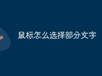 鼠标怎么选择部分文字-路由网